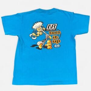 Blue No Rules 90s skateboarding scooter single stitch tee